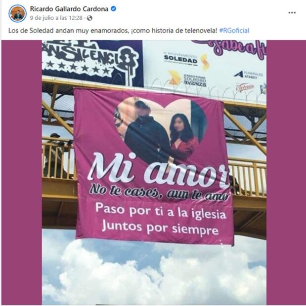 “Mi amor, no te cases, aún te amo”, viralizan mensaje en puente peatonal de SLP 