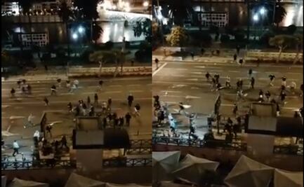 VIDEO: Brutal enfrentamiento entre las barras del West Ham y Frankfurt en Sevilla