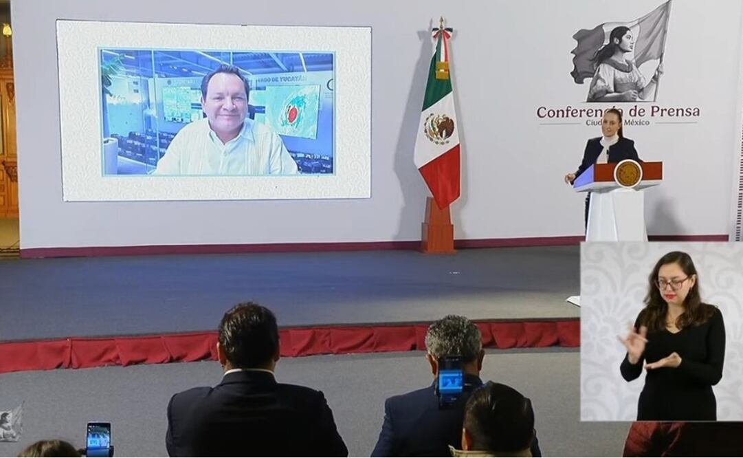 El gobernador de Yucatán, Joaquín Díaz Mena, reporta saldo blanco tras el paso del huracán Milton. Foto: Captura de video
