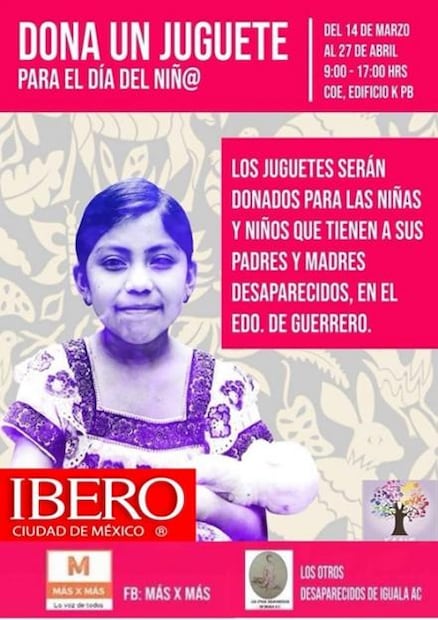 Estudiantes organizan colecta de juguetes para niños de padres desaparecidos