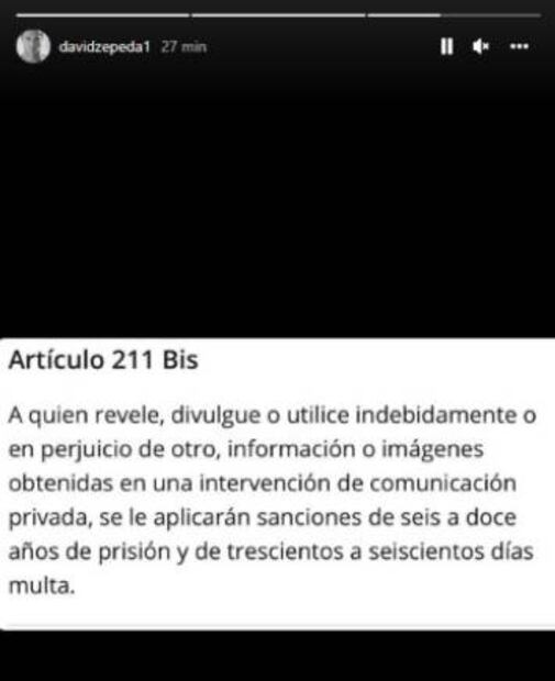 Tras burlas, David Zepeda amenaza por revelar conversaciones íntimas
