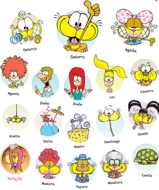 Todos los personajes que acompañan a Gaturro. Fuente: Twitter @ShowmundialShow