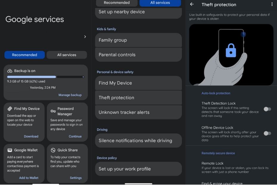 Cómo activar el modo antirrobo en Android. Foto: Captura de pantalla