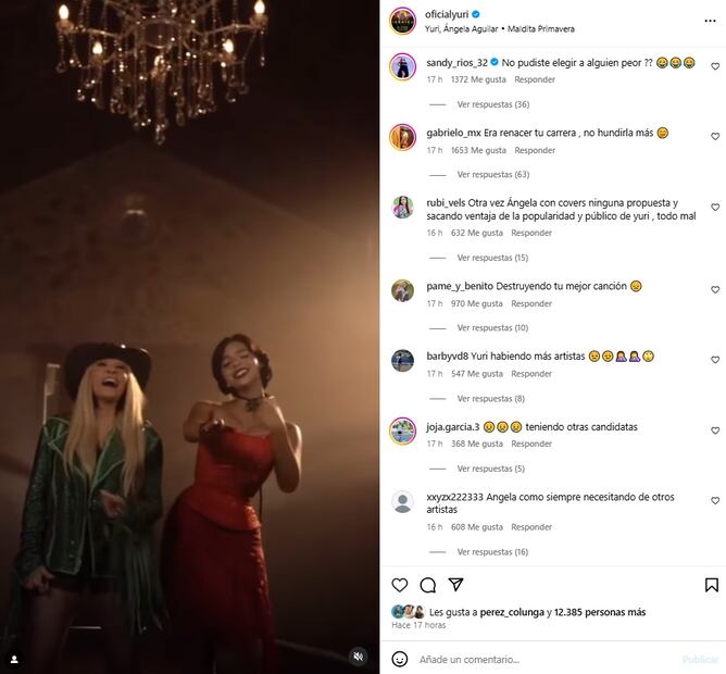 Yuri recibe críticas tras lanzar video con Ángela Aguilar de "Maldita Primavera".
