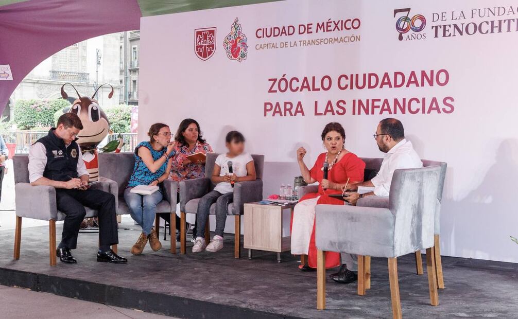 Clara Brugada escucha propuestas de los niños y niñas (29/04/2025). Foto: Especial
