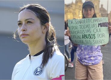 Scarlett Camberos recibió apoyo durante la marcha feminista del Día Internacional de la Mujer