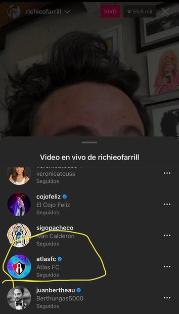 El Live de Ricardo O'Farrill fue seguido por el Atlas