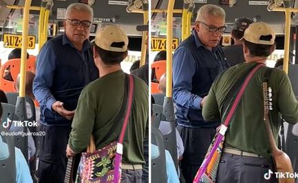VIDEO: Chofer detiene autobús para pedir pasaje a músico que subió sin pagar y se viraliza