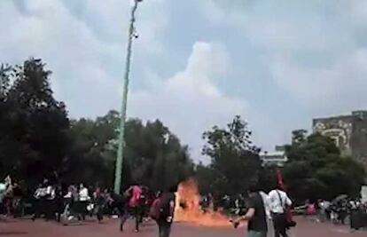 Alumna graba momento del ataque porril en Ciudad Universitaria