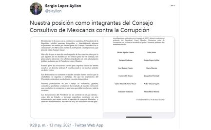 Acusan intimidación del Presidente por exhibir a Consejo de Mexicanos Contra la Corrupción