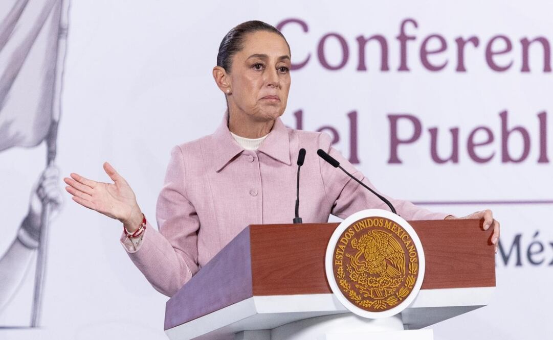 Conferencia de prensa mañanera de la presidenta Claudia Sheinbaum Pardo, desde Palacio Nacional, este 09 de febrero. Foto Hugo Salvador / EL UNIVERSAL