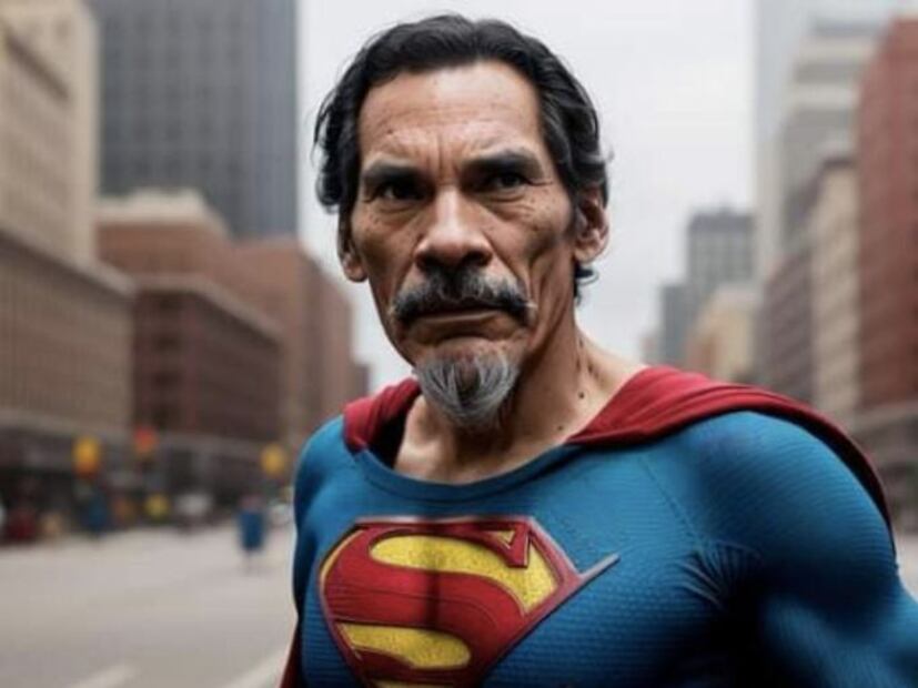 Don Ramón como Superman. Fuente: Twitter @showmundialshow