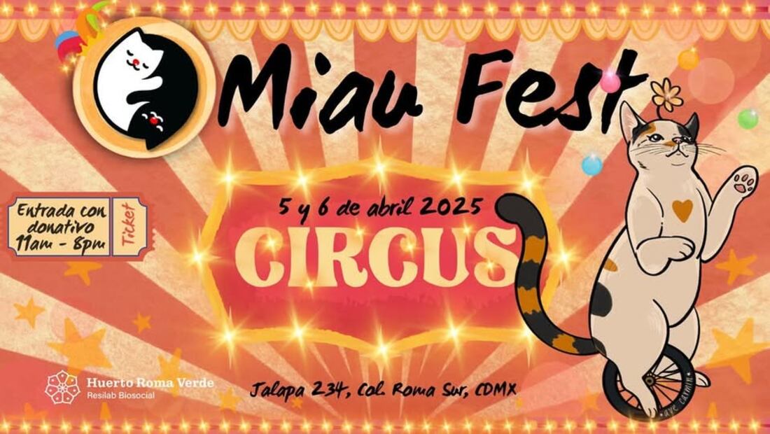 Miau Fest 2025 con temática de Circo. Foto: Instagram @miaufestmx