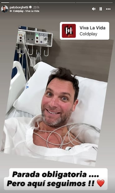 Patricio Borghetti comparte foto desde el hospital.