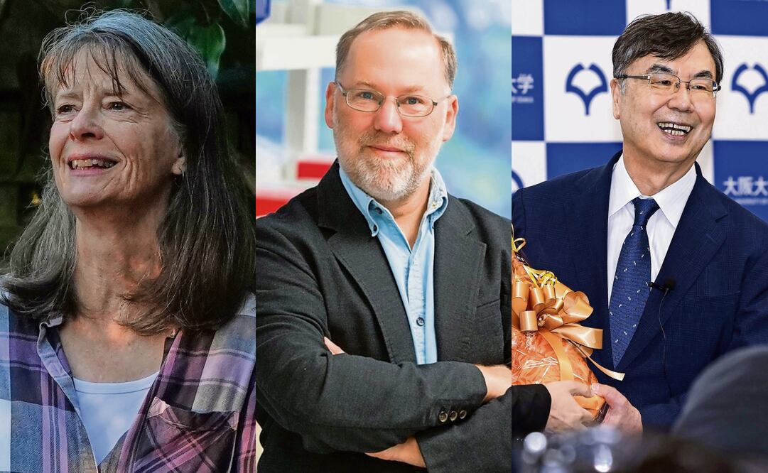 Mary E. Brunkow, Fred Ramsdell y Shimon Sakaguchi. Fotos: Lindsey Wasson / AP, Especial y Mizuki Sakai / Kyodo News/ AP