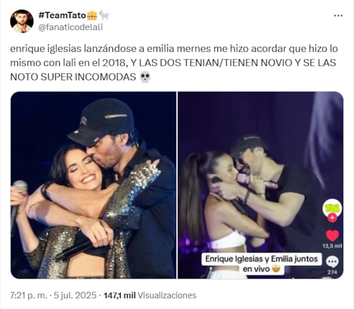 Algunas reacciones de usuarios criticaron el gesto del cantante. Foto: X