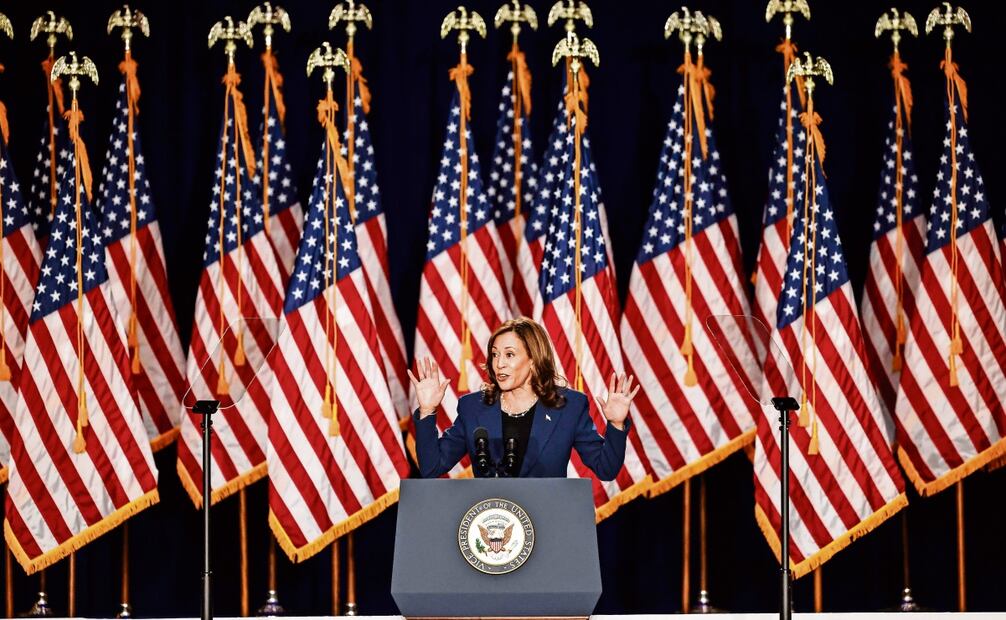 La vicepresidenta estadounidense Kamala Harris cuenta con el respaldo de Biden para la Presidencia de EU. Foto: Jeffrey Phelps EFE