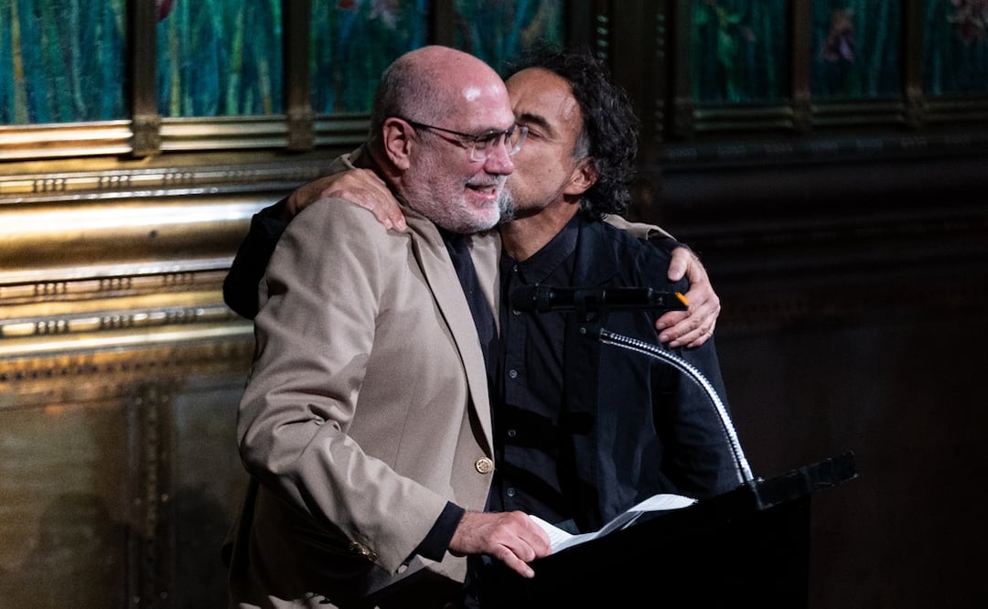 Guillermo Arriaga e Iñárritu, juntos. Foto Hugo Salvador / EL UNIVERSAL.