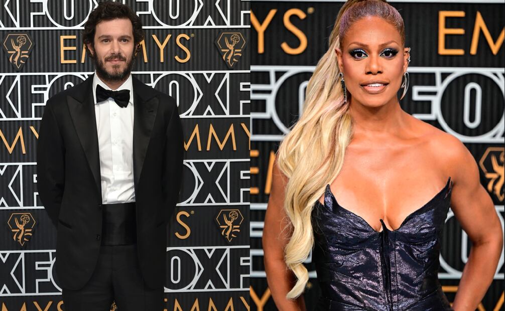 Adam Brody y Laverne Cox fueron de las primeras estrellas en desfilar por la alfombra roja. Foto: EFE Y AFP