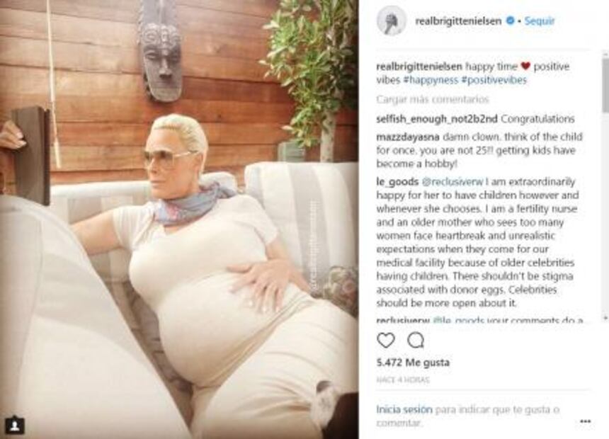La actriz Brigitte Nielsen presume embarazo a los 54 años