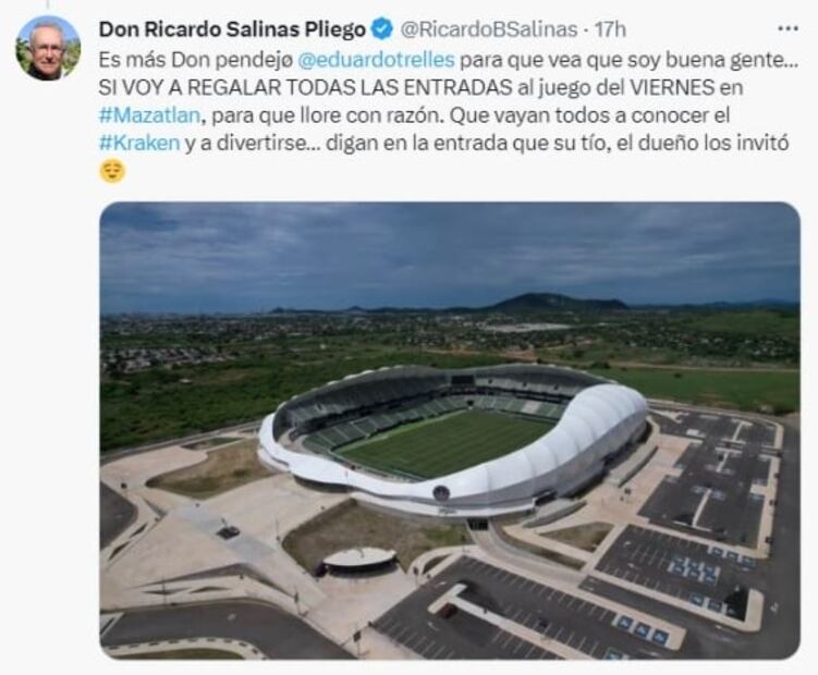 Ricardo Salinas Pliego llama ‘pend…’ a excomentarista de Televisa
