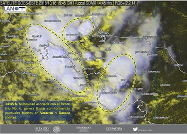 Frente frío provocará lluvias gélidas en Coahuila y Chihuahua
