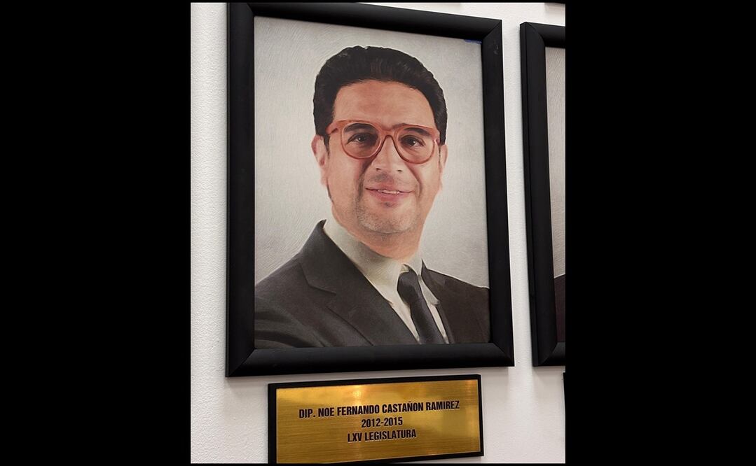 El retrato del exsenador fue develado recientemente como parte de la galería de expresidentes de la mesa directiva del Legislativo. Foto: Facebook Noé Castañón Ramírez