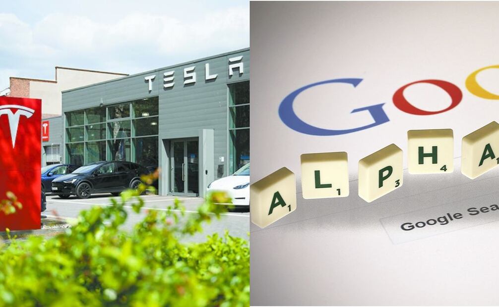 Las empresas Tesla y Alphabet caían a media jornada de este miércoles en Wall Street un 10 % y un 5 %. Foto: especial