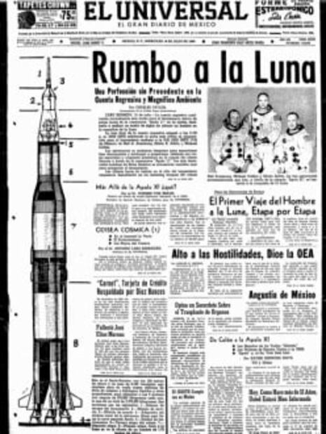 Así publicó EL UNIVERSAL la llegada del hombre a la Luna