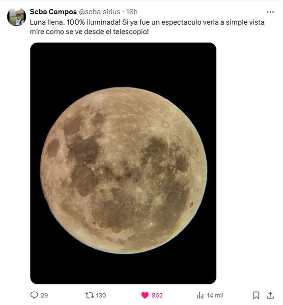 Imágenes de usuarios de la Luna de Esturión este 9 de agosto. Foto: X