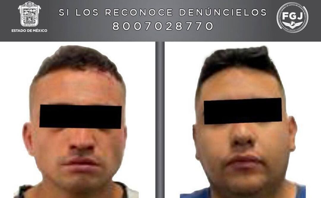 Diego Yair “N” y Héctor “N” fueron detenidos por agentes de la Fiscalía General de Justicia del Estado de México