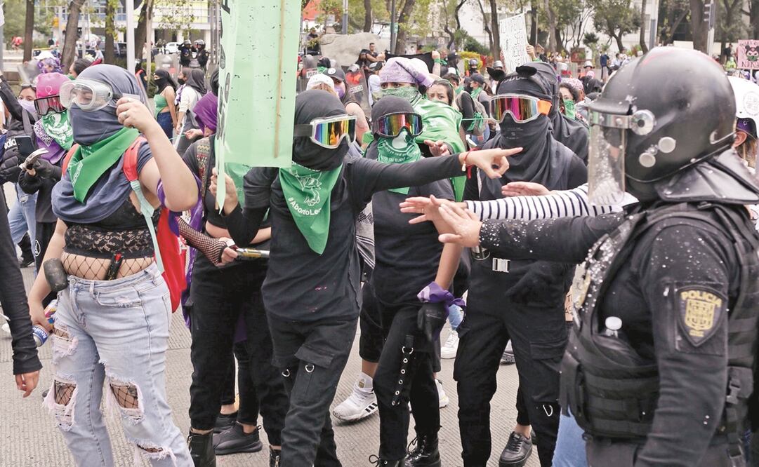 La marcha del pasado jueves en pro del aborto dejó como saldo 37 personas lesionadas. Foto: Archivo. El Universal