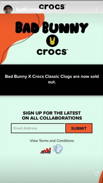 Bad Bunny lanza colaboración con Crocs y se agotan de inmediato