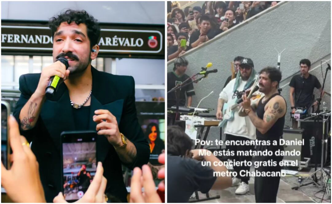 El dueto mexicano "Daniel, Me Estás Matando" dio un concierto gratuito en el interior de las instalaciones del Metro, previo a su presentación en el Auditorio Nacional. Foto: Instagram @culturametrocdmx