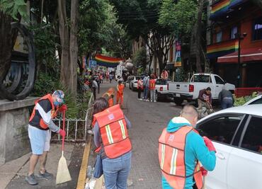 Alcaldía Cuauhtémoc reporta que tras marcha del Orgullo, recogieron 30 toneladas de basura; realizaron limpieza inmediata en Zona Rosa