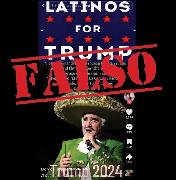Alejandro Fernández aclara que esta publicidad de su padre en apoyo a Trump es completamente falsa.