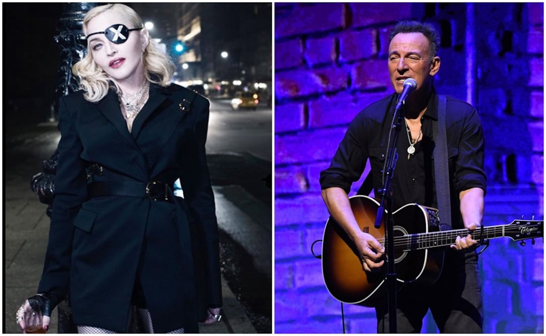 Madonna y Bruce Springsteen. Fotos Captura Instagram Madonna y Archivo
