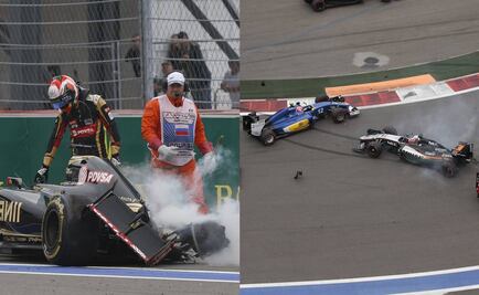 Video. Dos accidentes en el GP de Rusia