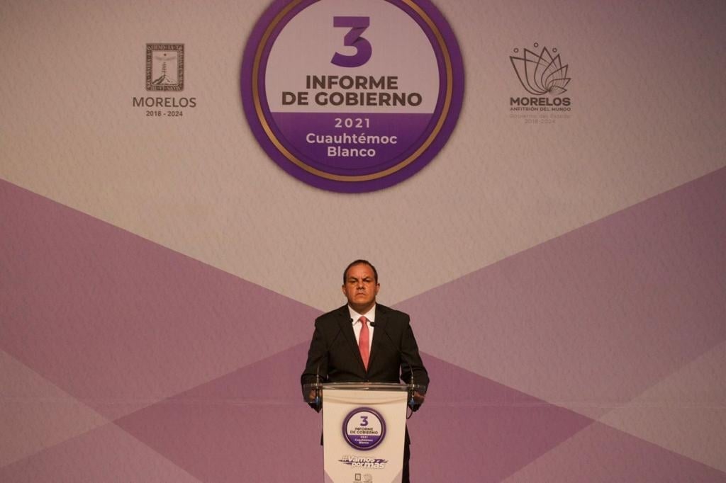 “En Morelos, no pactamos con la delincuencia”, dice Cuauhtémoc Blanco en su Informe