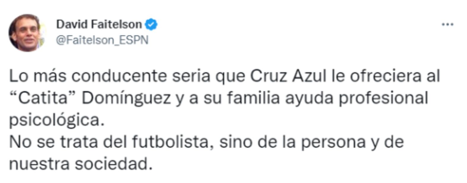 David Faitelson recomienda a Cruz Azul mandar al psicólogo al Cata Domínguez