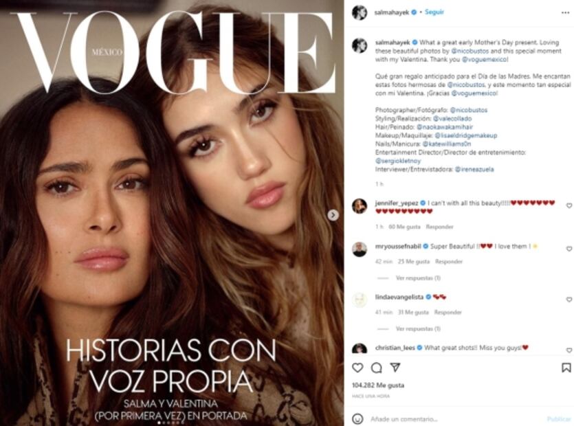 Por el Día de las Madres, Salma Hayek y su hija posan juntas por primera vez