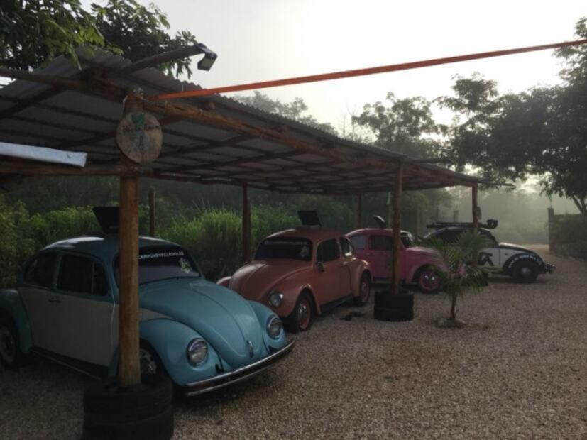 Estos Vochos sirven como habitaciones de un hotel