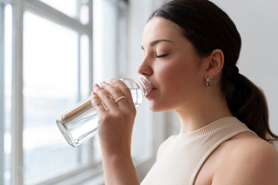 Tomar agua antes de las comidas puede ser una estrategia efectiva para la pérdida de peso. Fuente: Freepik.