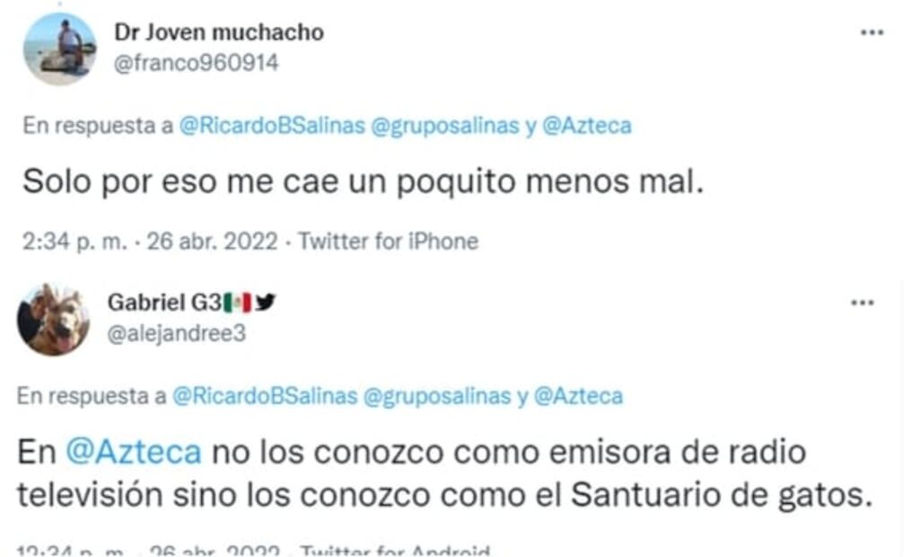 Ricardo Salinas presenta al michi que cuida de TV Azteca