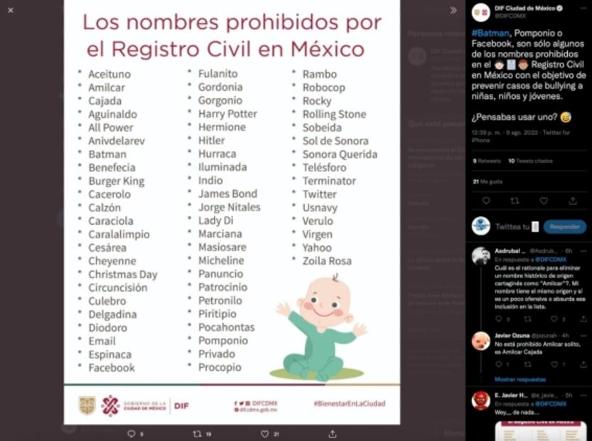 DIF capitalino publica en redes lista de nombres prohibidos y después la baja