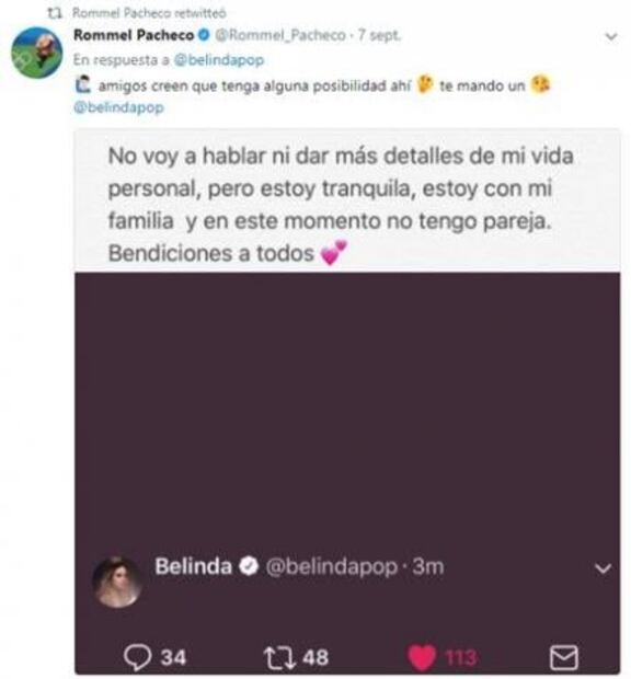 Rommel Pacheco "se apunta" con Belinda
