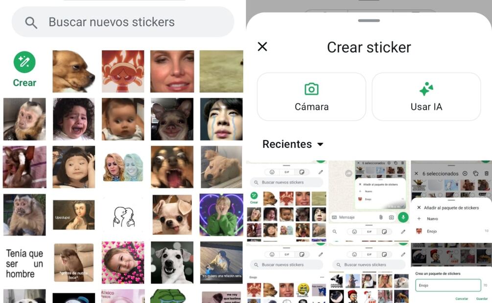 Paso a paso para clasificar tus stickers de WhatsApp. Imagen: captura de pantalla
