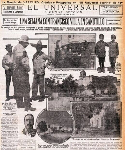 Para esta segunda entrega de la exclusiva entrevista, EL UNIVERSAL incluyó fotos entre las que destacan los hijos del general, Agustín y Octavio (arriba, der.), el exterior de la casa de Canutillo (der.) y la habitación de los niños, en que se hospedaron los enviados de este diario. Hemeroteca EL UNIVERSAL.