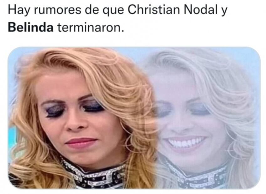 Christian Nodal y Belinda son comidilla por los memes en redes sociales