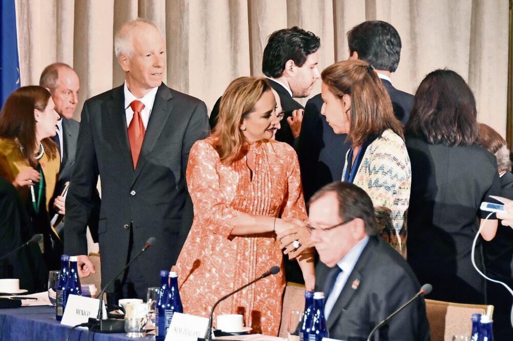 Claudia Ruiz Massieu, durante el evento de seguridad humana para refugiados, celebrado en la sede las Naciones Unidas, en Nueva York (SRE)